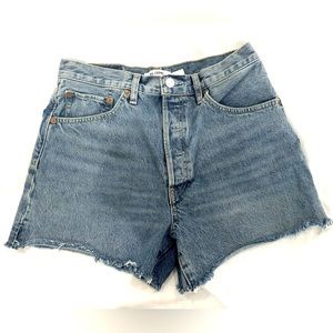 RE/DONE high waisted button fly denim cut off shorts- NWT- size 29